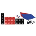 White Boards | MasterVision MA0592830A 1 in. x 2 in. Grid 48 in. x 36 in. Aluminum Lacquered Steel Magnetic Dry Erase Planning Board with Accessories - White/Silver image number 1