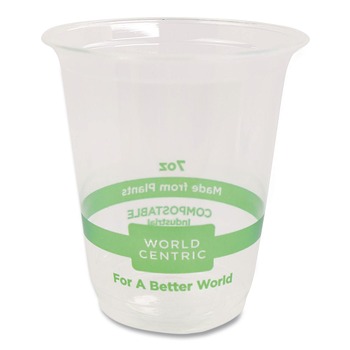 World Centric CP-CS-7 7 oz PLA Plastic Cold Cups - Clear (2000/Carton)