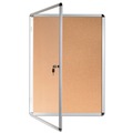 Bulletin Boards | MasterVision VT630101690 28 in. x 38 in. Slim-Line Enclosed Cork Bulletin Board with One Door - Tan Surface/Satin Aluminum Frame image number 2