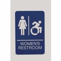 Floor Signs & Safety Signs | Headline Sign 7777 6 x 9 Women's Restroom ADA Sign - Blue Face/White Graphics image number 0
