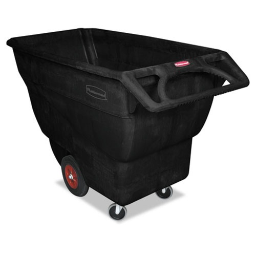 Trash Cans | Rubbermaid Commercial FG101300BLA 151 Gallon 1000 lbs. Capacity Plastic Structural Foam Tilt Truck - Black image number 0