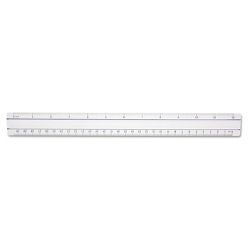 Westcott 15571 12 in. Standard/Metric Plastic Magnifying Ruler - Clear