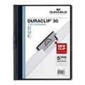 Report Covers & Pocket Folders | Durable 220401 DuraClip 8.5 in. x 11 in. Clip Fastener Report Cover - Clear/Black (5/Pack) image number 1