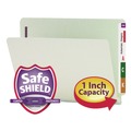 File Folders | Smead 34705 1 in. Expansion End Tab Pressboard Classification Folders with 2 SafeSHIELD Coated Fasteners - Letter Size/Gray-Green (25/Box) image number 2