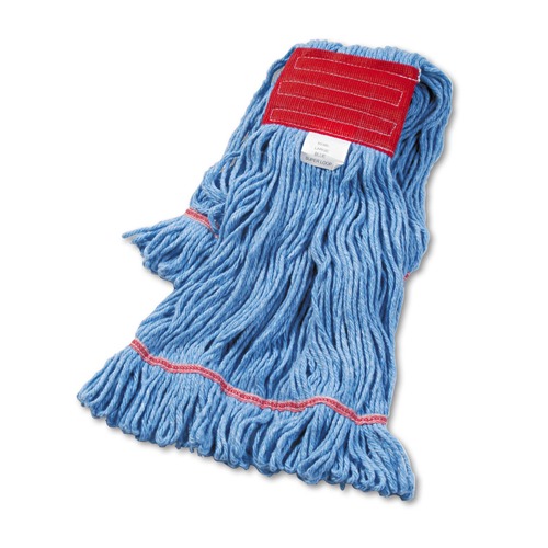  | Boardwalk BWK503BLCT 5 in. Super Loop Cotton/Synthetic Fiber Wet Mop Head - Large, Blue (12/Carton) image number 0