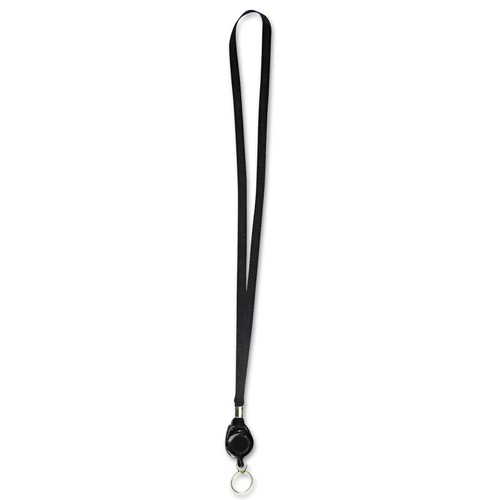 Label & Badge Holders | Advantus 75547 34 in. Long Metal Split Ring Fastener Lanyards with Retractable ID Reels - Black (12/Pack) image number 0