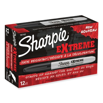 Sharpie 1927432 Fine Bullet Tip Extreme Marker - Black (1-Dozen)