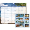 Bulletin Boards | AT-A-GLANCE DMWTE828 12-Month (Jan to Dec): 2026 15 in. x 12 in. Tropical Escape Photography Tropical Escape Wall Calendar - Pale Blue/Multicolor Sheets image number 1
