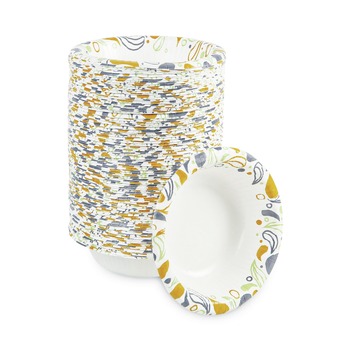 Boardwalk BWKDEER12BOWL 12 oz. Coated/Soak Proof Deerfield Printed Paper Bowl - Multicolor (125/Pack, 8 Packs/Carton)