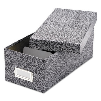 Oxford 40588 Holds 1200 3 in. x 5 in. Cards 5.13 in. x 11 in. x 3.63 in. Lift-Off Cover Reinforced Board Card File - Black/White