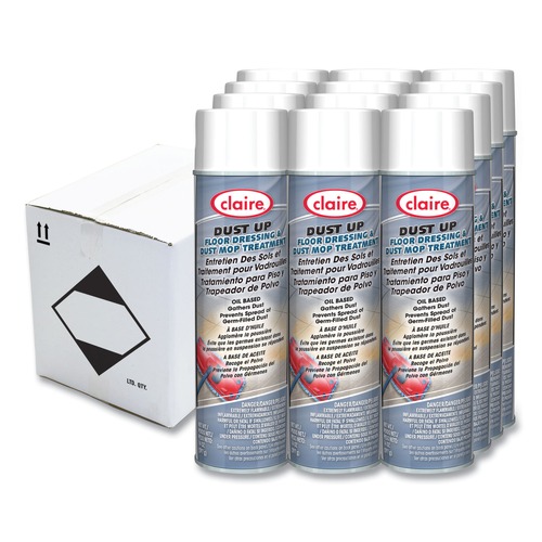 Cleaning & Janitorial Supplies | Claire CL875 14 oz. Aerosol Spray Dust Up Floor Dressing and Dust Mop Treatment - Lemon Scent (12/Carton) image number 0