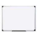 White Boards | MasterVision MA2107170 96 in. x 48 in. Value Aluminum Lacquered Steel Magnetic Dry Erase Board - White/Silver image number 0