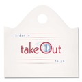 Food Service | AmerCareRoyal RPWB1919 19 in. x 9.5 in. x 19 in. Take-Out Labeling Cut-Out Handles Wave Top To-Go Bags - White/Blue/Red (500/Carton) image number 3