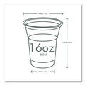 Cups and Lids | Vegware R500Y-G 16 oz. 96-Series Compostable Cold Cup - Clear/Green (1000/Carton) image number 4