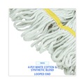  | Boardwalk BWK501WH 5 in. Headband Cotton/Synthetic Super Loop Wet Mop Head - Small, White (12/Carton) image number 5