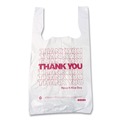 Food Service | Barnes Paper Company 8416THYOU 8 in. x 4 in. x 16 in. Thank You High-Density Shopping Bags - White/Red (2000/Carton) image number 2