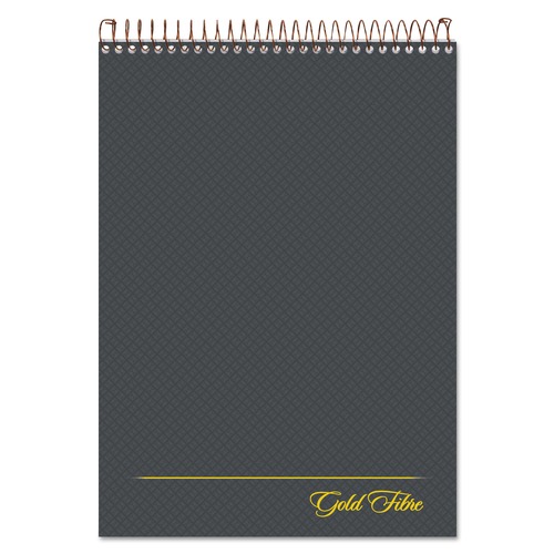 Back to School Sale | Ampad 20-813 Gold Fibre 8.5 in. x 11.75 in. Wirebound Project Notes Pad - Gray/Gold Cover/White Pad (70 Sheets/Pad) image number 0