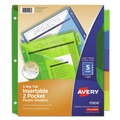Dividers & Tabs | Avery 11906 Insertable 5-Tab 11-1/8 in. x 9-1/4 in. Big Tab Plastic Dividers with Two Pockets - Multicolor (1-Set) image number 0
