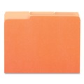 File Folders | Universal UNV10507 Deluxe Colored 1/3-Cut Top Tabs Letter Size File Folders - Orange/Light Orange (100/Box) image number 2