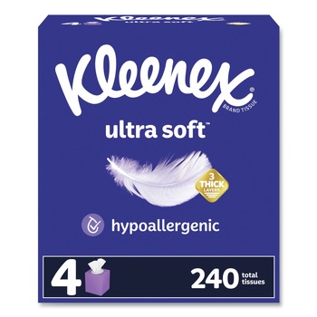 Kleenex 54308 Ultra Soft 3-Ply Facial Tissue - White (12/Carton)
