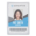 Label & Badge Holders | Advantus 97100 2.31 in. x 3.69 in. Horizontal ID Card Holder with 2.13 in. x 3.38 in. Insert - Clear (25/Pack) image number 0