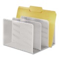 Desk Accessories & Office Organizers | Artistic ART20009WH Urban Collection 8 in. x 8 in. x 7.25 in. 3 Sections Letter Size Files Punched Metal File Sorter - White image number 3