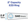 Binders | Avery 79225 11 in. x 8.5 in. DuraHinge 3-Ring Heavy-Duty View Binder with 2 in. Capacity - Red (6/Carton) image number 1