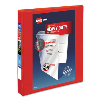 BINDERS AND BINDING SUPPLIES | Avery 79171 11 in. x 8.5 in. 1.5 in. Capacity 3 Rings Heavy-Duty View Binder with DuraHinge and One Touch EZD Rings - Red