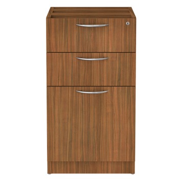 OFFICE CARTS AND STANDS | Alera VA532822WA 15.63 in. x 20.5 in. x 28.5 in. Valencia Series 3-Drawer Full File Pedestal - Modern Walnut