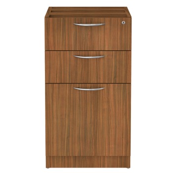 Alera VA532822WA 15.63 in. x 20.5 in. x 28.5 in. Valencia Series 3-Drawer Full File Pedestal - Modern Walnut