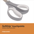 Arts & Crafts Supplies | Fiskars 116000-1005 8 in. Long 3.13 in. Cut Length Contoured Performance Scissors - Straight Gray Softgrip Handle image number 3