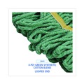  | Boardwalk BWK501GN 5 in. Headband Super Loop Cotton/Synthetic Fiber Wet Mop Head - Small, Green (12/Carton) image number 5