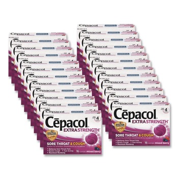 PRODUCTS | Lysol 63824-74016 Sore Throat and Cough Lozenges - Mixed Berry (24 Packs/Carton)