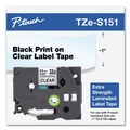 Labels | Brother P-Touch TZES151 0.94 in. x 26.2 ft. TZe Standard Adhesive Laminated Labeling Tape - Black on Clear image number 3