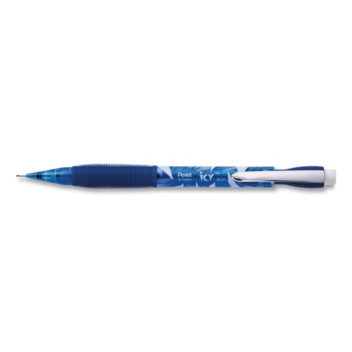 Pencils | Pentel AL27TC 0.7 mm HB (#2) Icy Mechanical Pencil - Black Lead, Transparent Blue Barrel (1-Dozen) image number 0