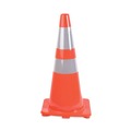 Floor Signs & Safety Signs | Tatco 25900 14 in. x 14 in. x 28 in. Traffic Cone - Orange/Silver image number 1
