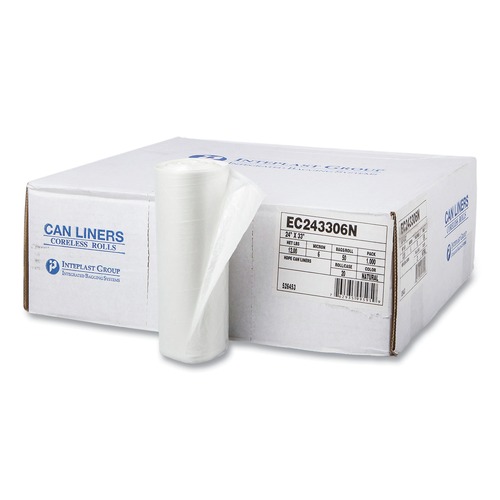  | Inteplast Group EC243306N High-Density 16-gal. 6 Microns Commercial Can Liners - Natural (1000/Carton) image number 0