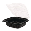 Food Trays, Containers, and Lids | Karat FP-PHC66PP-1C Polypropylene Plastic Hinged Container 6 x 6 x 3 Black/Clear Plastic 50/Pack 6 Packs/Carton image number 1