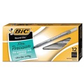 Pens | BIC GSF11 BLK Round Stic Xtra Precision Fine 0.8 mm. Stick Ballpoint Pen - Black Ink/Smoke Barrel (1-Dozen) image number 1