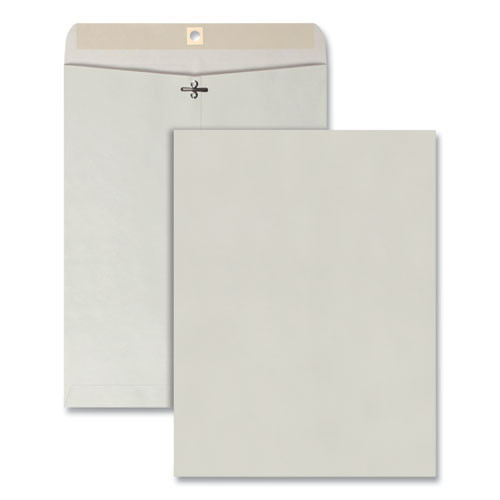 Envelopes & Mailers | Quality Park QUA38597 10 in. x 13 in. No. 97 28 lbs. Bond Weight Kraft Square Flap Clasp/Gummed Closure Clasp Envelope - Executive Gray (100/Box) image number 0