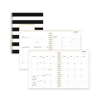 Blue Sky 137885 10 in. x 8 in. 12-Month (Jul 2025-Jun 2026) Day Designer Daily/Monthly Frosted Planner - Black/White Cover