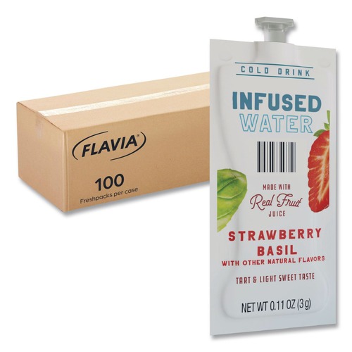 Beverages & Drink Mixes | FLAVIA 48053 Infused Water Freshpack - Strawberry Basil (100/Carton) image number 0