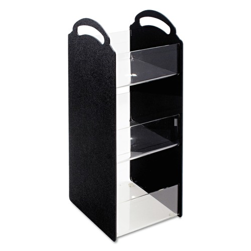 Linen and Table Accessories | Vertiflex Commercial Grade VFCT-18 6.13 in. x 8 in. x 18 in. 6-Compartment Compact Condiment Organizer - Black image number 0