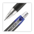 Pens | uni-ball 2013566 Extra-Fine 0.5 mm Stick Roller Ball Pen - Blue Ink Black/Blue Barrel (72/Pack) image number 7