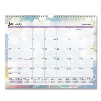AT-A-GLANCE PM83-707 12-Month (Jan to Dec): 2026 15 in. x 12 in. Seasonal Artwork Dreams Monthly Wall Calendar - Multicolor Sheets