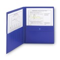 File Folders | Smead 87701 11 in. x 8.5 in. Poly 2-Pocket Folder with Security Pocket - Blue (5/Pack) image number 3
