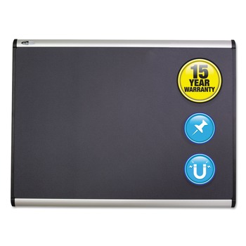Quartet MB543A Prestige Plus 36 x 24 Magnetic Fabric Bulletin Boards - Gray Surface/Silver Aluminum Frame