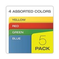 File Folders | Universal UNV13562 Redrope 3.5 in. Expansion Letter Size Expanding File Pockets - Assorted Colors (5/Pack) image number 3