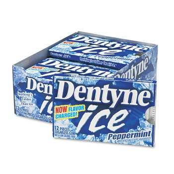 Dentyne Ice 00 12546 31254 00 Peppermint Flavor Sugarless Gum (9/Box)