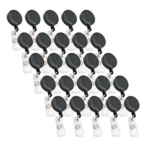 Label & Badge Holders | SICURIX BAU68424 30 in. ID Slide-Style Belt Clip Card Reels - Black (25/Pack) image number 0